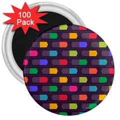 Background Colorful Geometric 3  Magnets (100 Pack) by Wegoenart