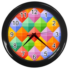 Colorful Geometric Wall Clock (black) by Wegoenart