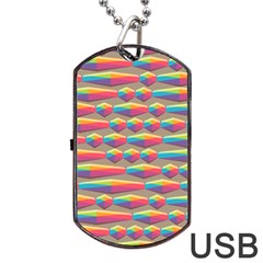 Background Abstract Colorful Dog Tag Usb Flash (one Side) by Wegoenart