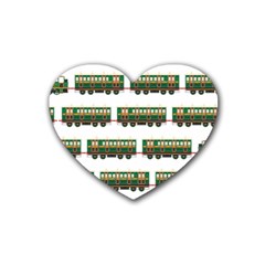 Trains Pattern Transportation Heart Coaster (4 Pack)  by Wegoenart