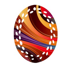 Abstract Colorful Background Wavy Oval Filigree Ornament (two Sides) by Wegoenart