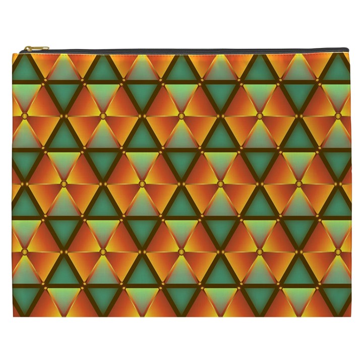 Background Triangle Abstract Golden Cosmetic Bag (XXXL)