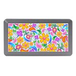 Floral Paisley Background Flower Memory Card Reader (Mini) Front