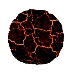 Lava Cracked Background Fire Standard 15  Premium Round Cushions by Wegoenart