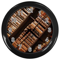 Books Bookshelf Classic Collection Wall Clock (black) by Wegoenart