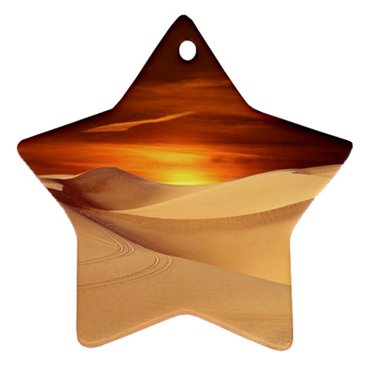 Desert Sun Landscape Sunset Dune Ornament (Star)