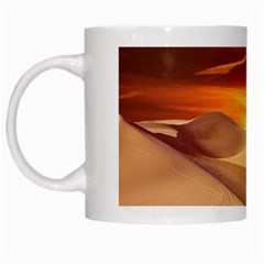 Desert Sun Landscape Sunset Dune White Mugs by Wegoenart