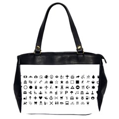 Icons Set Symbols Collection Oversize Office Handbag (2 Sides) by Wegoenart