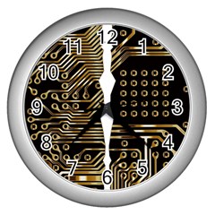 Brain Circuit Board Pcb Computer Wall Clock (silver) by Wegoenart