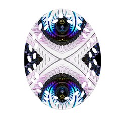 Patterns Fractal Background Digital Oval Filigree Ornament (two Sides) by Wegoenart