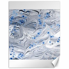 Marbled Paper Mottle Color Movement Blue White Canvas 12  X 16  by Wegoenart