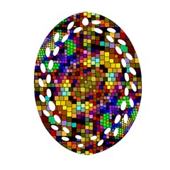Color Mosaic Background Wall Oval Filigree Ornament (two Sides) by Wegoenart