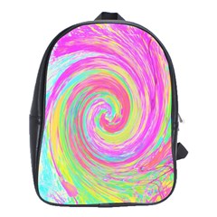 Groovy Abstract Pink And Blue Liquid Swirl Painting School Bag (large) by myrubiogarden