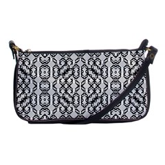 Black And White Intricate Modern Geometric Pattern Shoulder Clutch Bag by dflcprintsclothing