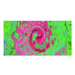 Groovy Abstract Green And Red Lava Liquid Swirl Satin Shawl by myrubiogarden