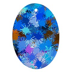 Color Colors Abstract Colorful Oval Ornament (two Sides) by Pakrebo