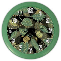 Autumn Fallen Leaves Dried Leaves Color Wall Clock by Pakrebo