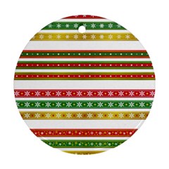 Christmas Ribbons Christmas Gold Ornament (round)