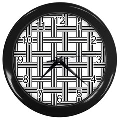 Seamless Stripe Pattern Lines Wall Clock (black) by Pakrebo