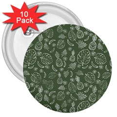 Tropical Pattern 3  Buttons (10 Pack) 