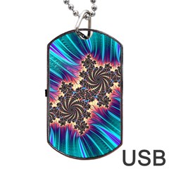 Fractal Mandelbrot Mathematical Dog Tag Usb Flash (one Side) by Pakrebo