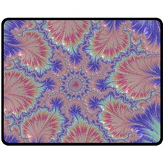 Purple Splat Fractal Art Fleece Blanket (medium)  by Pakrebo