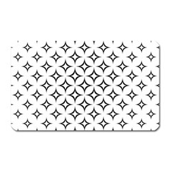 Star Curved Pattern Monochrome Magnet (rectangular) by Pakrebo