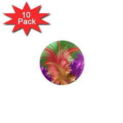 Fractal Purple Green Orange Yellow 1  Mini Magnet (10 Pack)  by Pakrebo