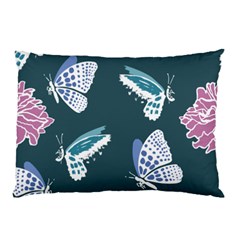 Butterfly Pattern Dead Death Rose Pillow Case by Pakrebo