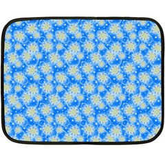 Hydrangea Blue Glitter Round Double Sided Fleece Blanket (mini)  by Pakrebo