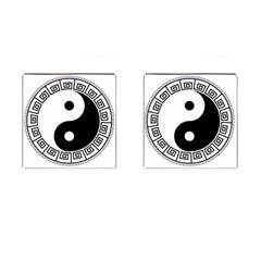 Yin Yang Eastern Asian Philosophy Cufflinks (square) by Pakrebo