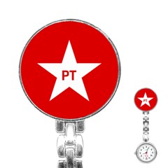 Flag Of Brazil Workers Party Stainless Steel Nurses Watch by abbeyz71