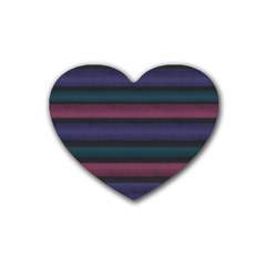 Stripes Pink Purple Teal Grey Heart Coaster (4 Pack)  by BrightVibesDesign