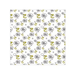 No Step On Snek Do Not Bubble Speech Pattern White Background Meme Small Satin Scarf (square) by snek