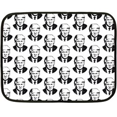 Trump Retro Face Pattern Maga Black And White Us Patriot Fleece Blanket (mini) by snek