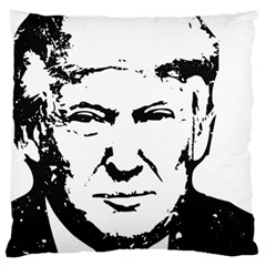 Trump Retro Face Pattern Maga Black And White Us Patriot Standard Flano Cushion Case (two Sides) by snek