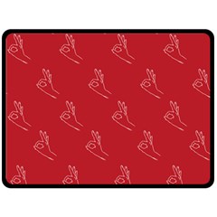 A-ok Perfect Handsign Maga Pro-trump Patriot On Maga Red Background Double Sided Fleece Blanket (large)  by snek