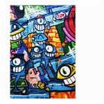 Graffiti Urban colorful graffiti cartoon fish Large Garden Flag (Two Sides) Front