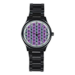 Geometric Patterns Triangle Seamless Stainless Steel Round Watch by Pakrebo