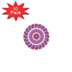 Mandala Geometric Pattern Shapes 1  Mini Buttons (10 Pack)  by Pakrebo