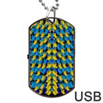 Flowers Coming From Above Ornate Decorative Dog Tag USB Flash (Two Sides) Front