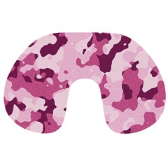 Standard Violet Pink Camouflage Army Military Girl Travel Neck Pillows by snek