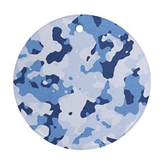Standard Light Blue Camouflage Army Military Round Ornament (two Sides) by snek