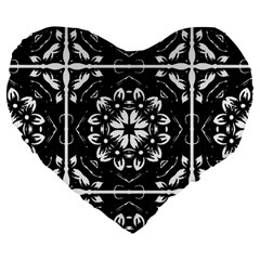 Kaleidoscope Mandala Art Large 19  Premium Heart Shape Cushions by Pakrebo
