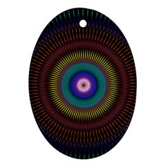 Artskop Kaleidoscope Pattern Oval Ornament (two Sides) by Pakrebo