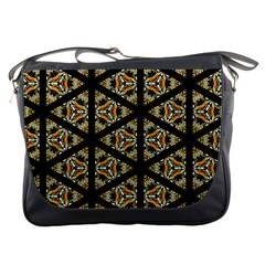 Pattern Stained Glass Triangles Messenger Bag by Pakrebo