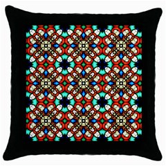 Stained Glass Pattern Texture Face Throw Pillow Case (black) by Pakrebo