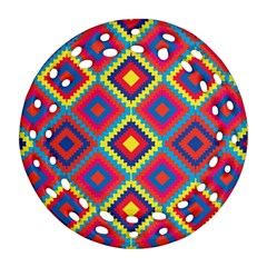 Native American Pattern Ornament (round Filigree) by Valentinaart