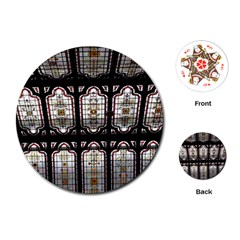 Window Image Stained Glass Playing Cards (round) by Pakrebo