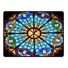 Church Window Stained Glass Church Fleece Blanket (small)